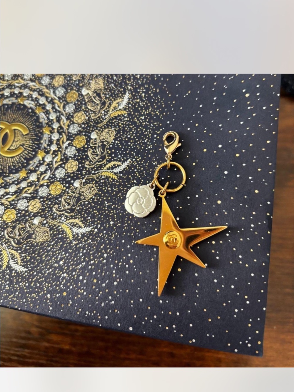 CHANEL Gold Star Charm  with White Camellia (2025 Edition) NWOT